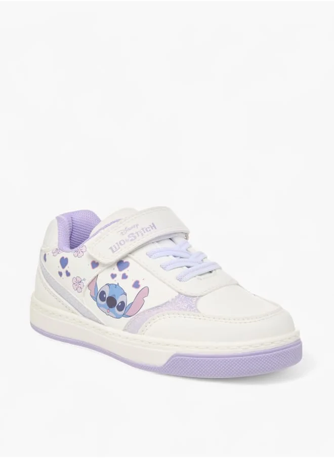 Disney Girls Lilo And Stitch Print Sneakers With Hook And Loop Closure