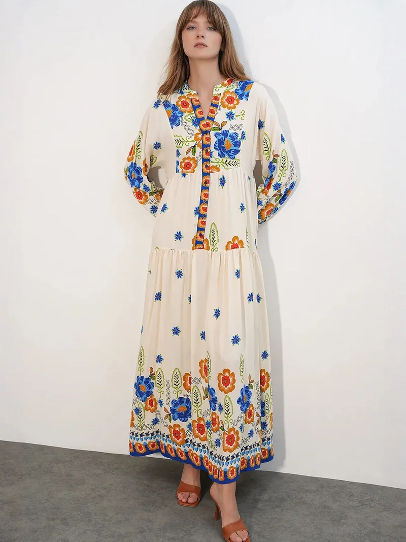 بيغ دارت BDART Patterned V-Neck Maxi Dress