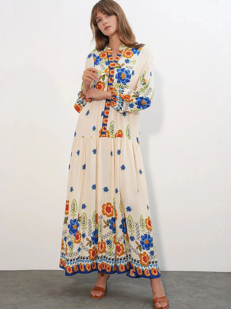 بيغ دارت BDART Patterned V-Neck Maxi Dress
