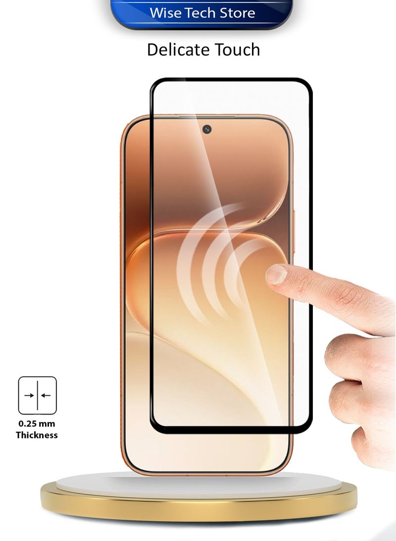 Wtech [2 PACK] Honor 600 5G 2026 / Honor 600 Pro 5G 2026 Premium E2E Series Full Glue Full Cover Tempered Glass Screen Protector (MSGECN) - Clear/Black - Image 3