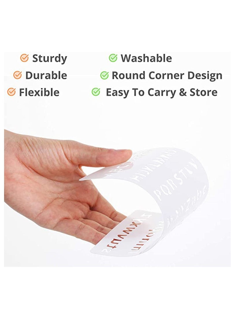 KASTWAVE - Letter Stencils 12 Pack 4 X 7 Inch Alphabet Stencils Lettering Alphabet Stencil Stencils Stencils Letters and Numbers Bullet Stencils Calligraphy Suitable for Most Pen - Image 1