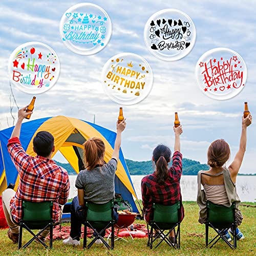 Kasyat 36 Set Birthday Bobo Balloons Decorations Include 12 Pieces Happy Birthday Stickers and 24 Pieces DIY Bubble Transparent Balloons for Wedding Baby Shower Party Outdoor Indoor Supplies LED Light - Image 5