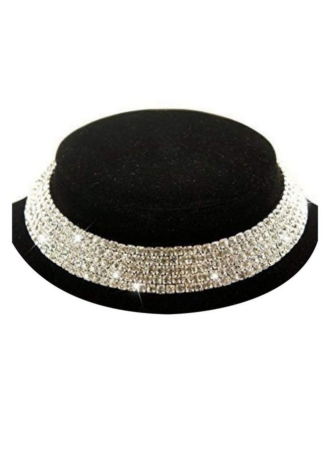 YouBella مجموعة مجوهرات يوبيلا للنساء قلادة تشوكر فضية مع كريستال وزينتين للنساء. (أربعة خطوط) - Image 1