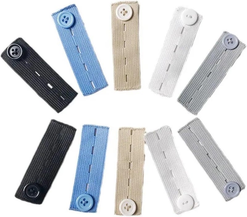 100pcs Unisex Pant Extender Belt Waist Band for Tight Trousers Jeans Skirts Maternity DIY Sewing Supplies(White) - Image 1