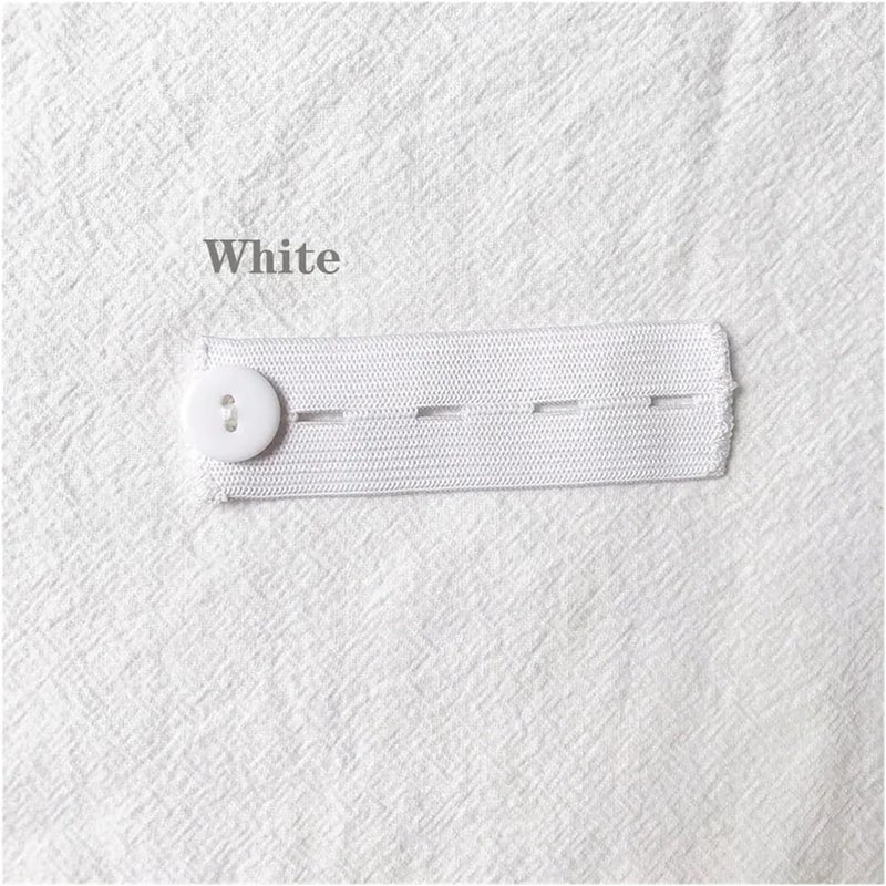 100pcs Unisex Pant Extender Belt Waist Band for Tight Trousers Jeans Skirts Maternity DIY Sewing Supplies(White) - Image 2