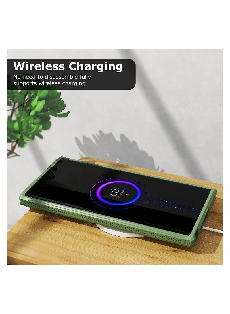 KASTWAVE Samsung Galaxy S23 Ultra Case, with Slide Camera Cover, Anti-Fingerprint Clear Slim Fit Shockproof Protective Camera Cover Phone Case, 6.8 inch (Green) - Image 4