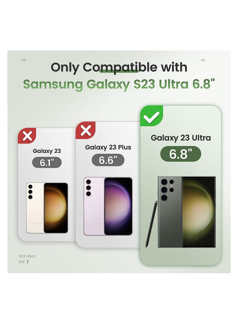 KASTWAVE Samsung Galaxy S23 Ultra Case, with Slide Camera Cover, Anti-Fingerprint Clear Slim Fit Shockproof Protective Camera Cover Phone Case, 6.8 inch (Green) - Image 5