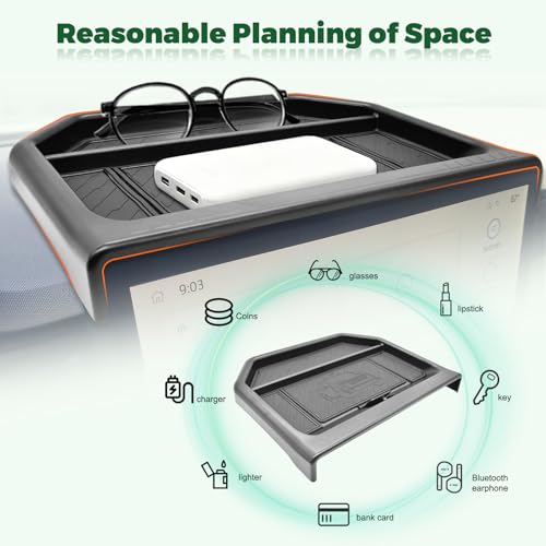 JLQP Dashboard Storage Organizer for Ford Maverick 2025 2026 Center Console Insert Tray with Magnetic Lid Hidden Panel Secret Compartment (Only for 13.2 inch Screen) - Image 3