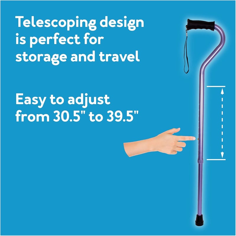 Carex Health Brands Ergo Offset Cane with Soft Cushioned Handle  Adjustable Walking Cane Blue 2938 Inch Pack of 1 - Image 5
