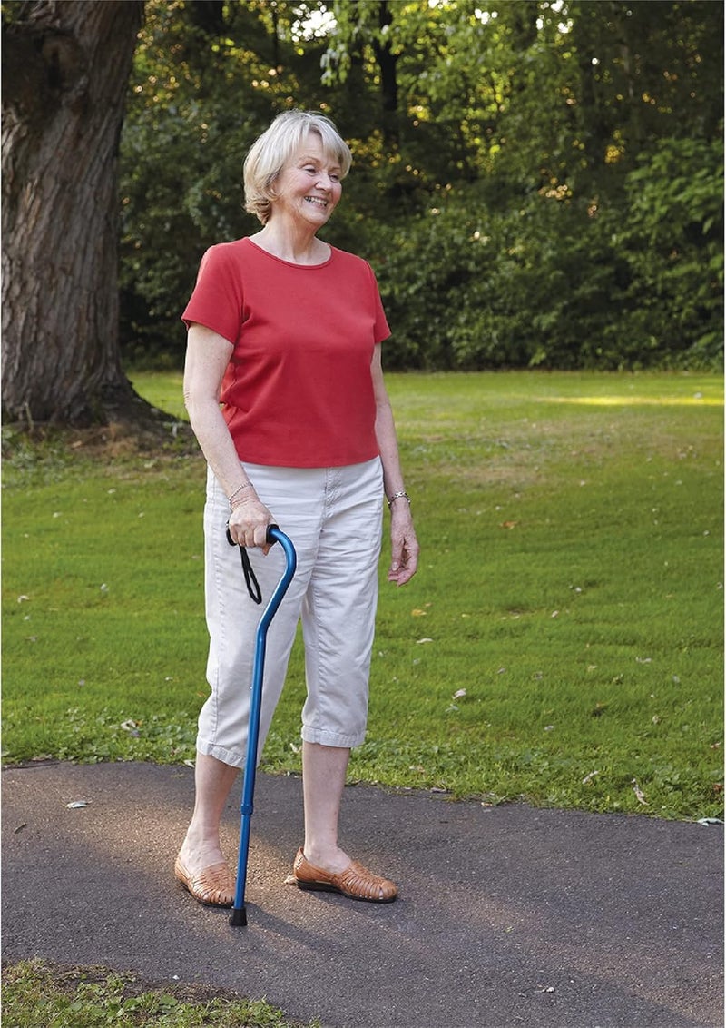 Carex Health Brands Ergo Offset Cane with Soft Cushioned Handle  Adjustable Walking Cane Blue 2938 Inch Pack of 1 - Image 2