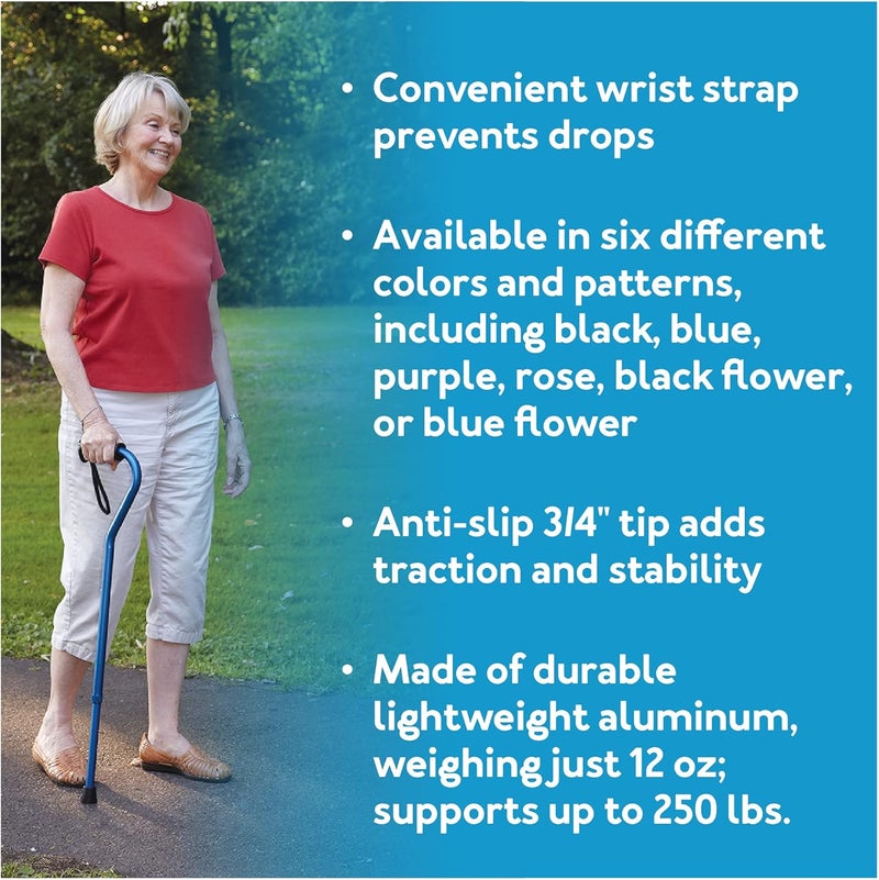 Carex Health Brands Ergo Offset Cane with Soft Cushioned Handle  Adjustable Walking Cane Blue 2938 Inch Pack of 1 - Image 3
