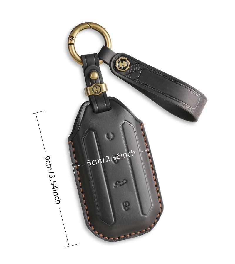 Custom Made Pu Leather Single Seam Brown Car Remote Key Cover Key Pouch With Key Ring For Chery Omoda C7 Jetour 7 J7 2025 Model Protective Case Shell - Image 5