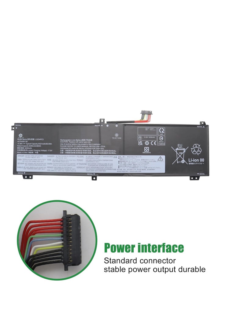 Terabyte L22D4PC3 Laptop Battery for Lenovo Legion S7 16IRH8 16APH8 Legion 9 16IRX8 16IRX9 Series SB11K39159 5B11K39160 SB11N45992 5B11N45966 L22M4PC3 SB11K39156 L22C4PC3 15.56V 99.9Wh - Image 2