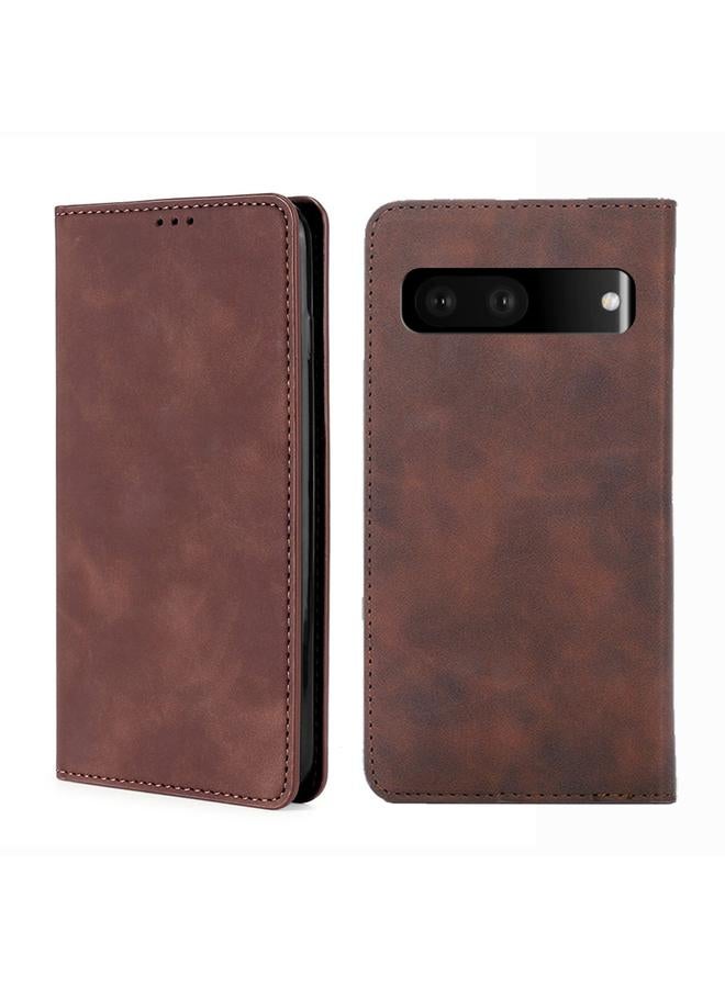 Zaboon Case For Google Pixel 7 5G Skin Feel Magnetic Horizontal Flip Leather Phone Case - Image 1