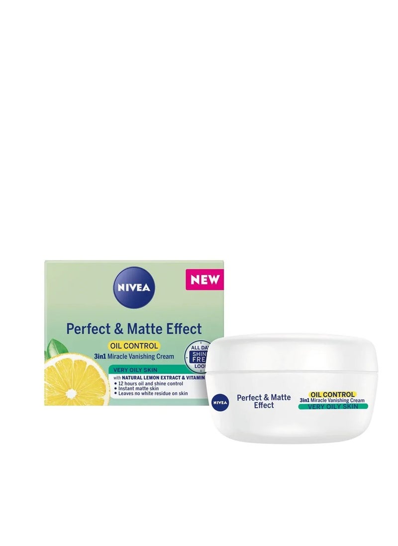 Nivea - NIVEA PERFECT & MATTE EFFECT 3-IN-1 VANISHING CREAM-VRY OILY 50ml - Image 1