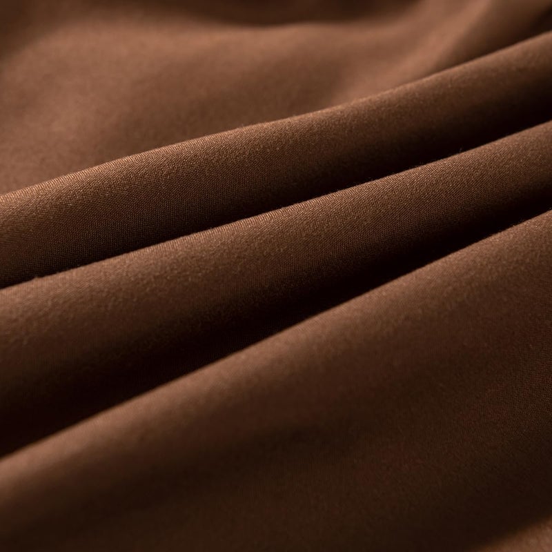 TSUTOMI تنورة سرير بني مزدوج الحجم تنورة مع سرير مع زوايا مقسمة تنورة مزدوجة السرير 14 بوصة إسقاط توأم السرير بحجم تنورة بنية لتنورة سرير معفو - Image 4