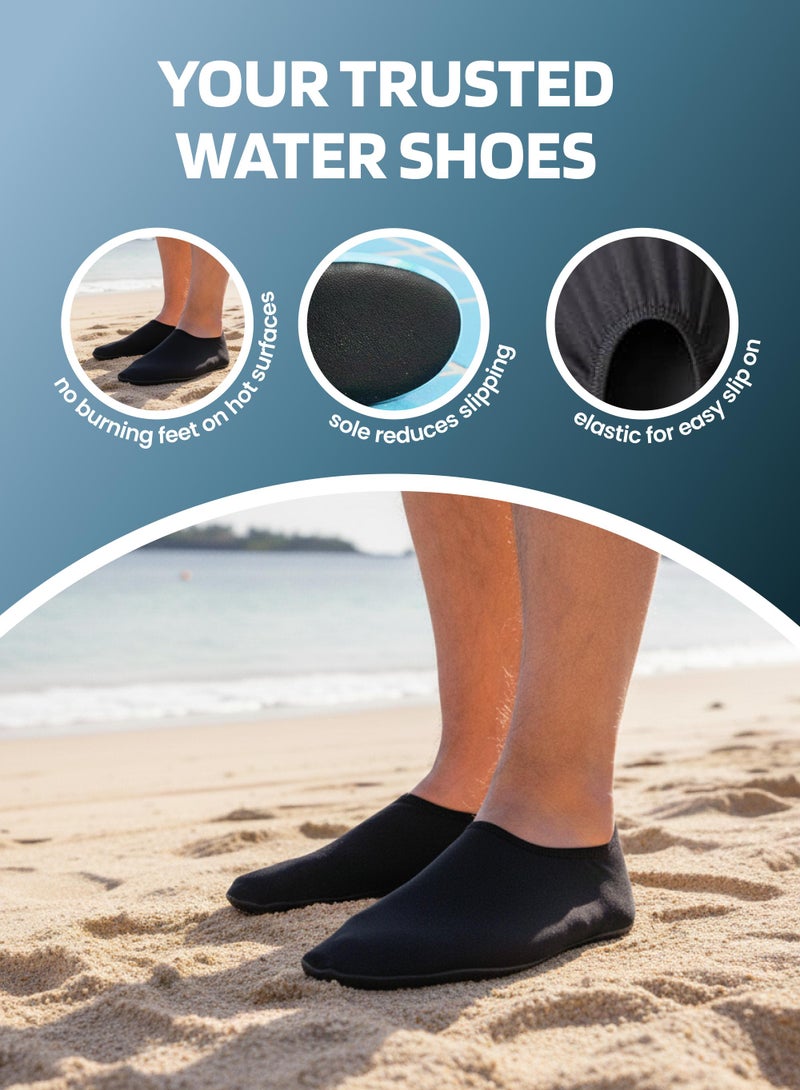Slipstop Black Non Slip Water and Beach Shoes UPF 50 Plus Sun Protection Lightweight Quick Dry Swim Ready Footwear Adult Solid Color - Image 3
