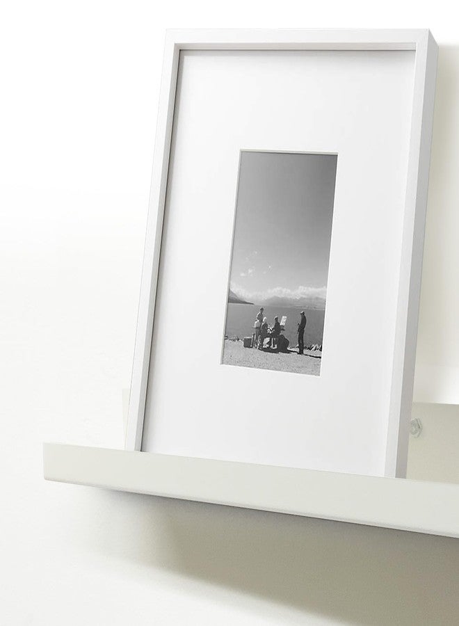 Mitus Floating Display Shelf - Wall Mounted - Modern Industrial Metal Channel Ledge White, 36 inch - Image 2