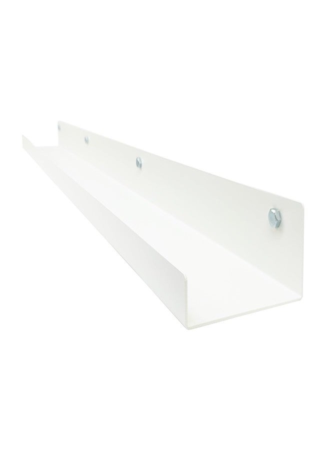 Mitus Floating Display Shelf - Wall Mounted - Modern Industrial Metal Channel Ledge White, 36 inch - Image 1