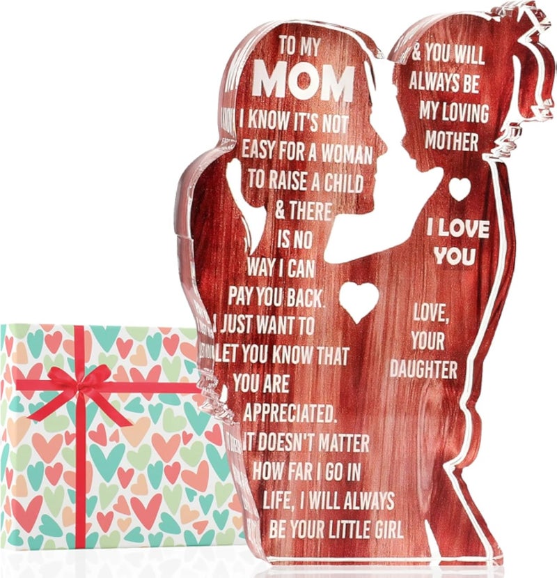 هدايا الأم من ابنتها في عيد الأم وعيد الميلاد والكريسماس، هدايا رائعة للأم، لافتة أكريليك لديكور المنزل والمكتب، أفضل هدايا للأم على الإطلاق، هدايا عيد الأم للأم من ابنتها