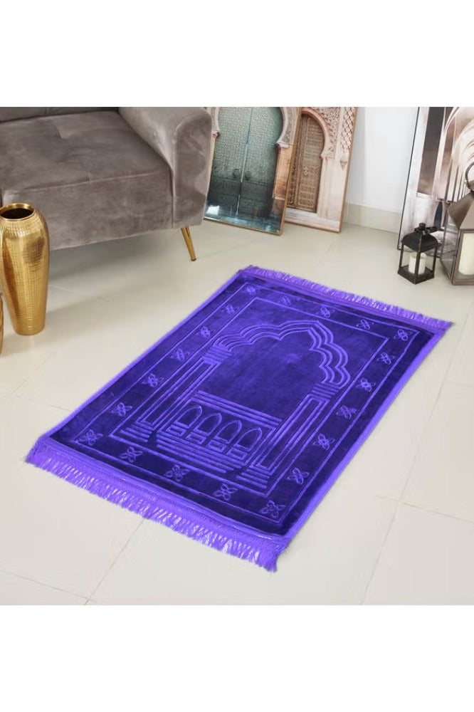 Farazdaq Farazdaq prayer rug, cotton material, comfortable lining, Purple color, 120*80  - Image 1