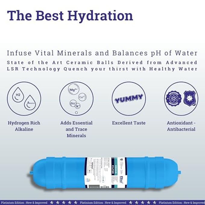 BioPlus 9" Alkaline and Mineral Water Filter Cartridge for RO Water Purifier with Antioxidant - Image 2