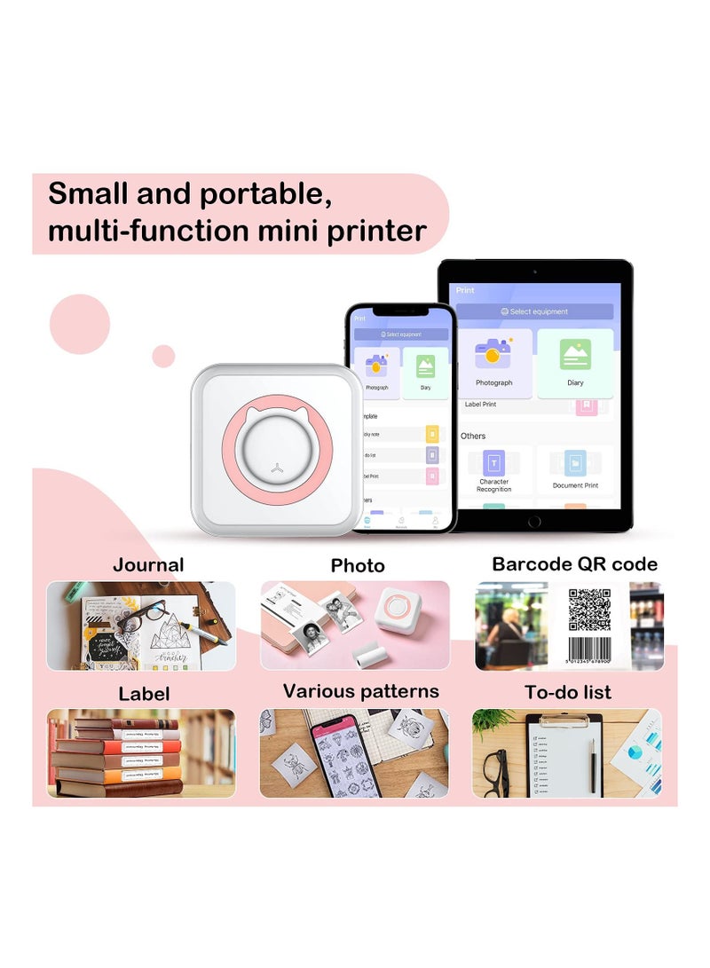 Mini Pocket Sticker Printer, SYOSI Bluetooth Wireless Portable Mobile Printer Machine Thermal for Notes, Memo, Photo, Label Receipt Compatible with iOS u0026 Android - Image 3