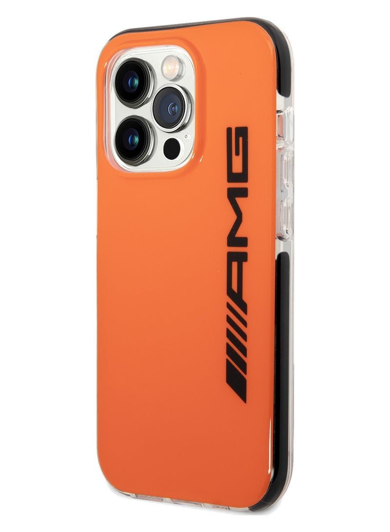 AMG iPhone 14 Pro Max Hard Case PC/TPE Back Cover / Slim Profile / Easy Snap-On / Bumper Protection / Drop Protection - Orange/Black - Image 1