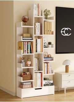 Raffine Creative Bookshelf with Drawer Bookcase Simple Living Room Storage Rack 51 x 19 x 141 cm  - Image 1