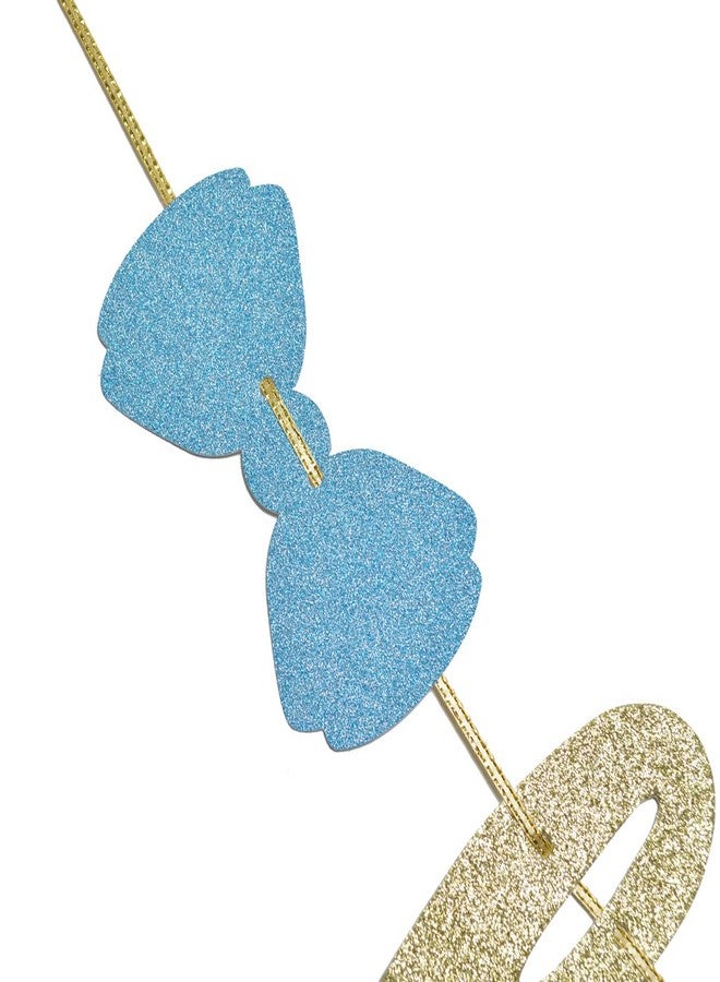 FOZEE Little Man Banner with Mustache and Bow Tie, Boy Baby Shower Banner. Boy 1st Birthday Decorations (Gold Glitter) - Image 3