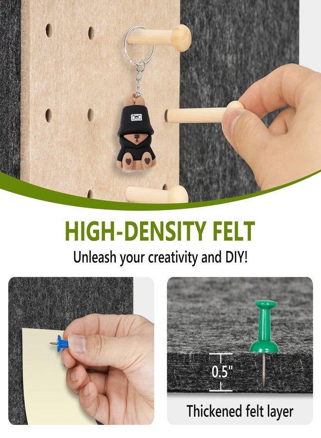 DOLLAR BOSS 3-in-1 Foldable Bulletin Board 16"x24" Vertical- Magnetic Whiteboard with Cork & Acrylic Shelves, Sound-Absorbing Felt for Home/Office/Dorm Includes Pins/Magnets (Grey) - Image 2