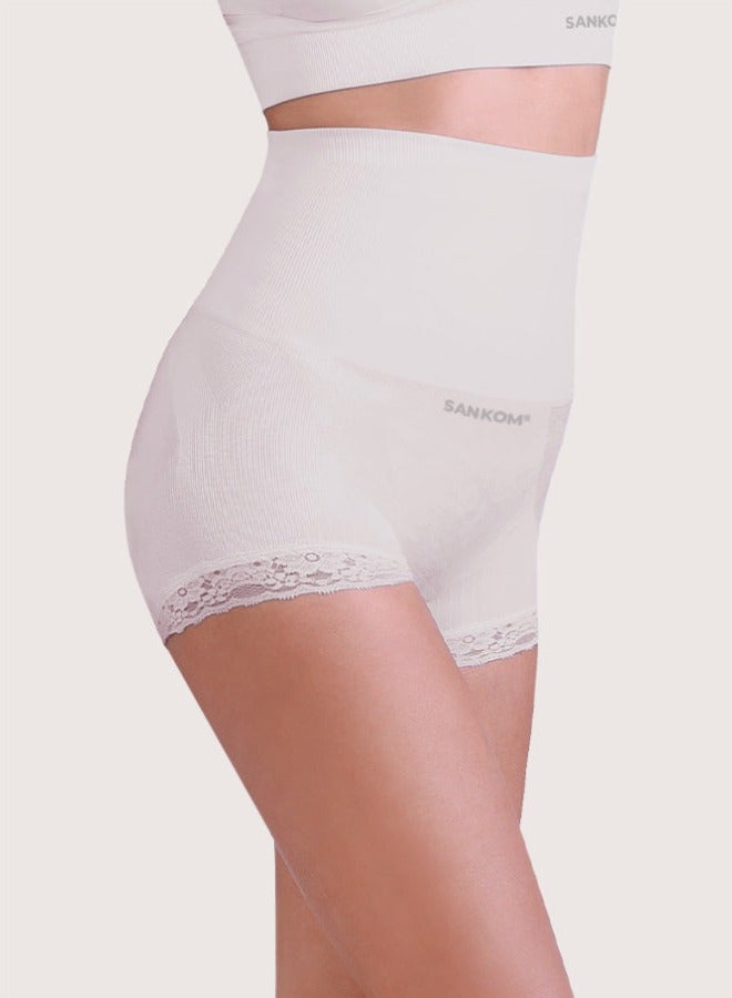 Sankom Patent Premium Brief is a High Waist shapewear that supports your back, shapes your waist, and helps improve posture. Made with breathable, soft fabric for all day comfort. It offers tummy control, a slimming fit. - Image 3