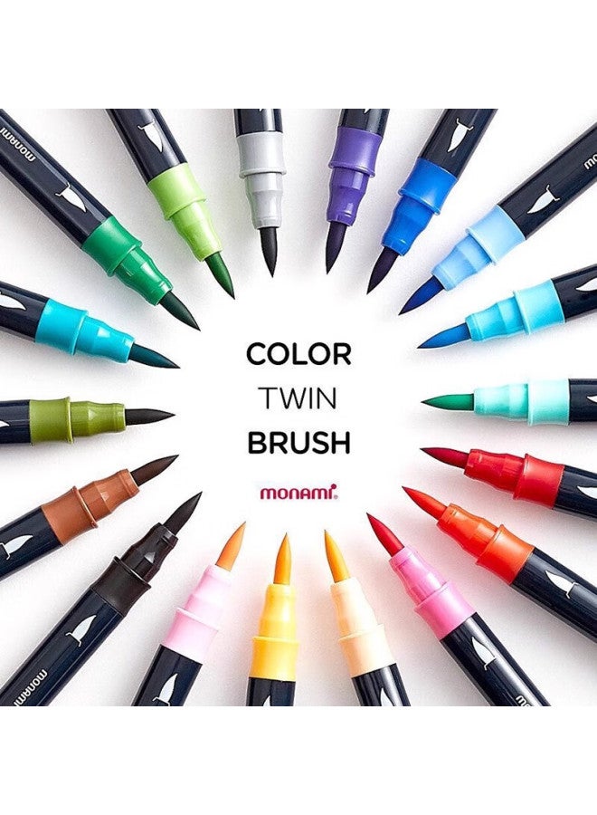 Monami Colorful Elegant Pen Soft Tip Elastic Hand Account Soft Brush Brush English Floral Colored Pen Morandi 6 Color Set 04038Z06-Gm - Image 3