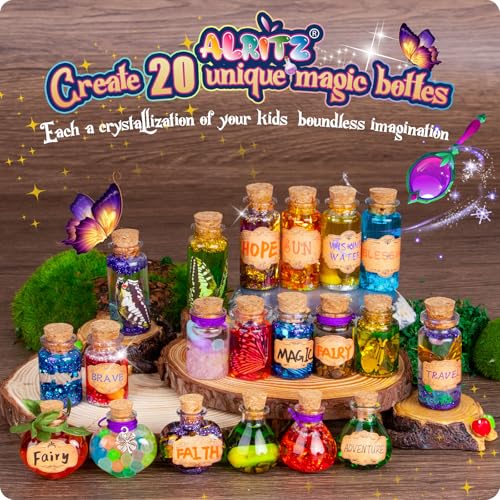 Alritz Fairy Potions Kit, Magic Mix Kit 20 Bottles, Christmas Gifts Decorations Ornaments Garden Crafts Birthday Gifts Toys for Girls and Boys 6 7 8 9 10 11 12+Years Old Families Party Indoor Outdoor - Image 2