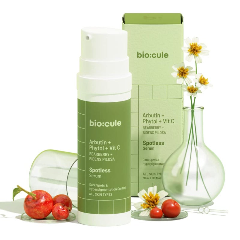 Biocule سيروم بيولوجي خالي من العيوب أربيتيون سيروم للوجه مع فيتول وفيتامين سي من توت الدب وسيروم كاكادو بلوم للبقع الداكنة والنمش والعيوب لجميع أنواع البشرة 30 مل - Image 1