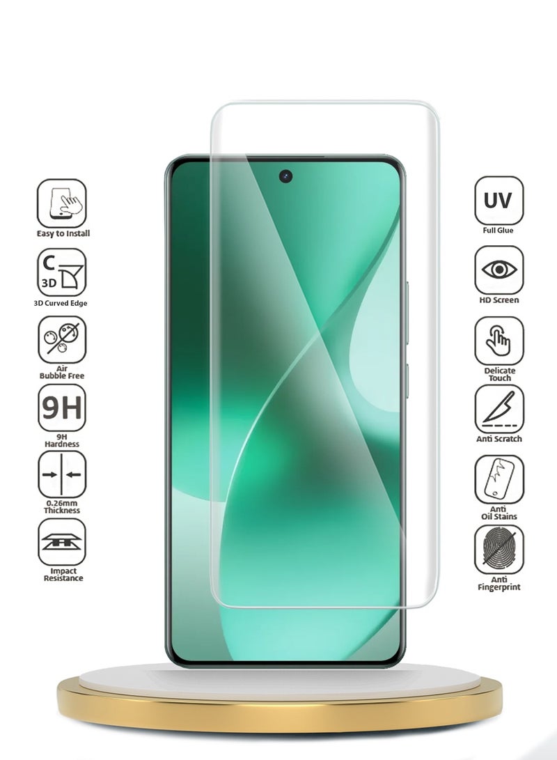 Wtech [2 PACK] Realme 15 Pro 5G 2025 Premium Curved Edges UV Full Glue Full Cover Tempered Glass Screen Protector (MSGUCN) - Clear - Image 2