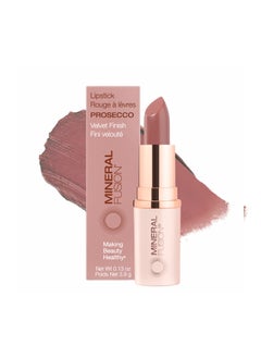 Mineral Fusion Mineral Fusion Lipstick, Vivid & Smudge-Free Lip Color with Avocado Oil, Cocoa Seed Butter & More, Long-Lasting Vegan Lipstick, FD&C Dye-Free, Cruelty-Free, Paraben-Free, Gluten Free, Prosecco 