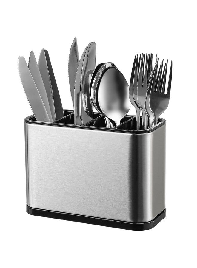Parssufy Sink Cutlery Holder, Stainless Steel Flatware Organizer, Kitchen Utensils Cutlery Caddy Counter, Multifunctional Kitchen Sink Washing Sponge Storage Rack, Chopstick Cage - Image 1