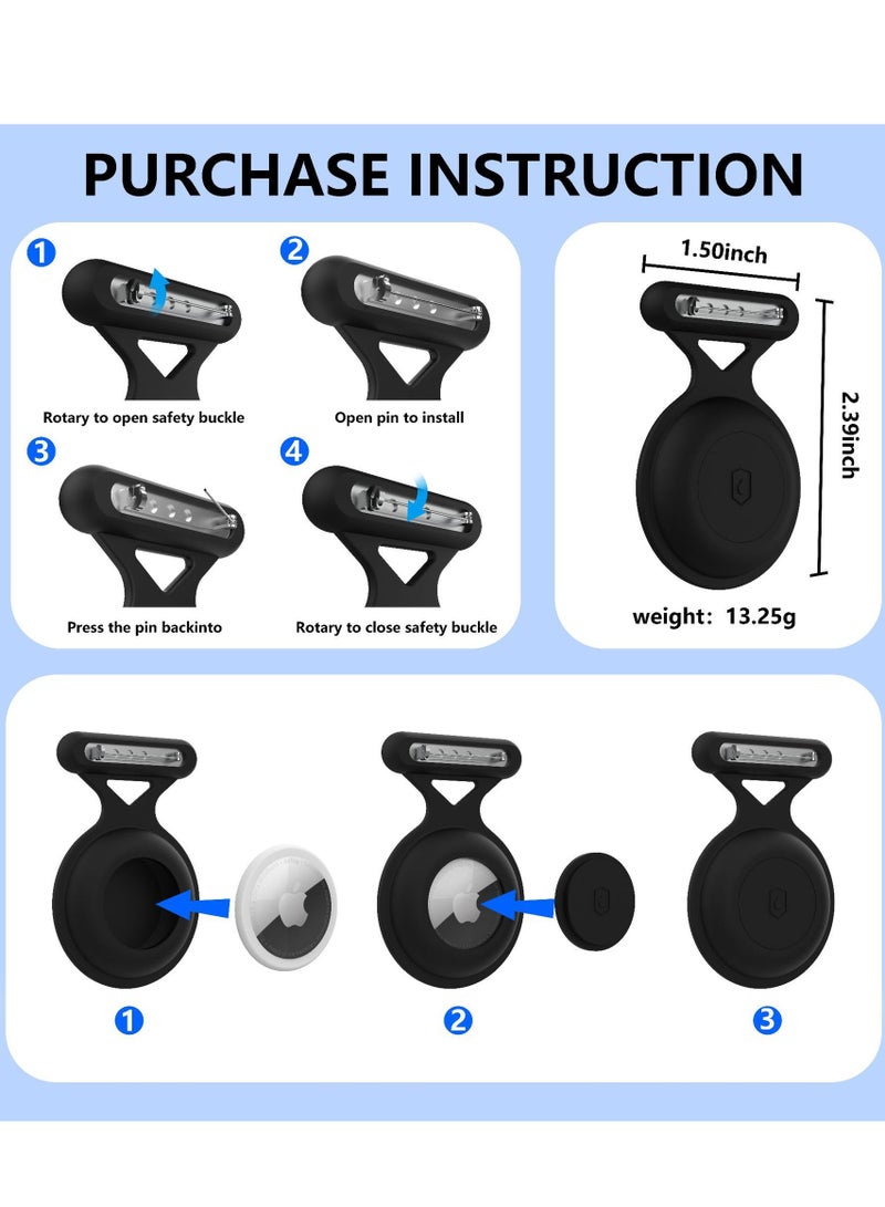 2 pack Silicone Air Tag holder With Pins  Full Cover Air Tag Protective Case Locator Tracker Case with Safety Pins Suitable for Pets, Elderly  Kids - Image 2
