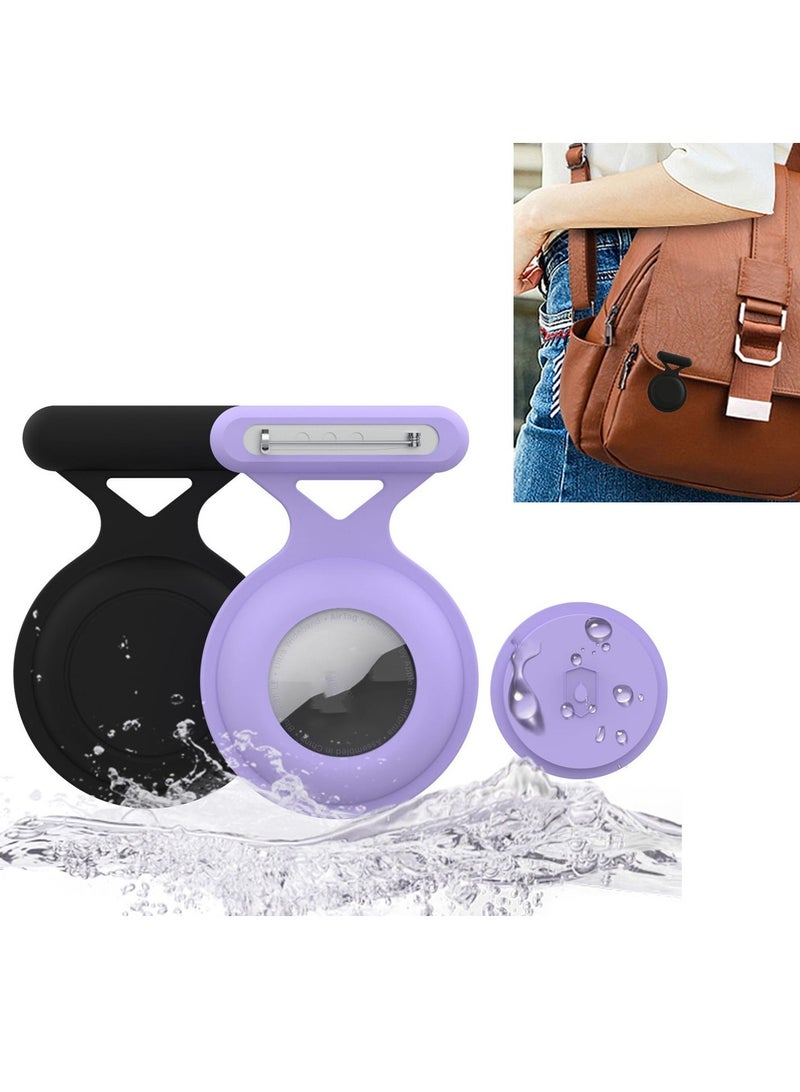 2 pack Silicone Air Tag holder With Pins  Full Cover Air Tag Protective Case Locator Tracker Case with Safety Pins Suitable for Pets, Elderly  Kids - Image 1