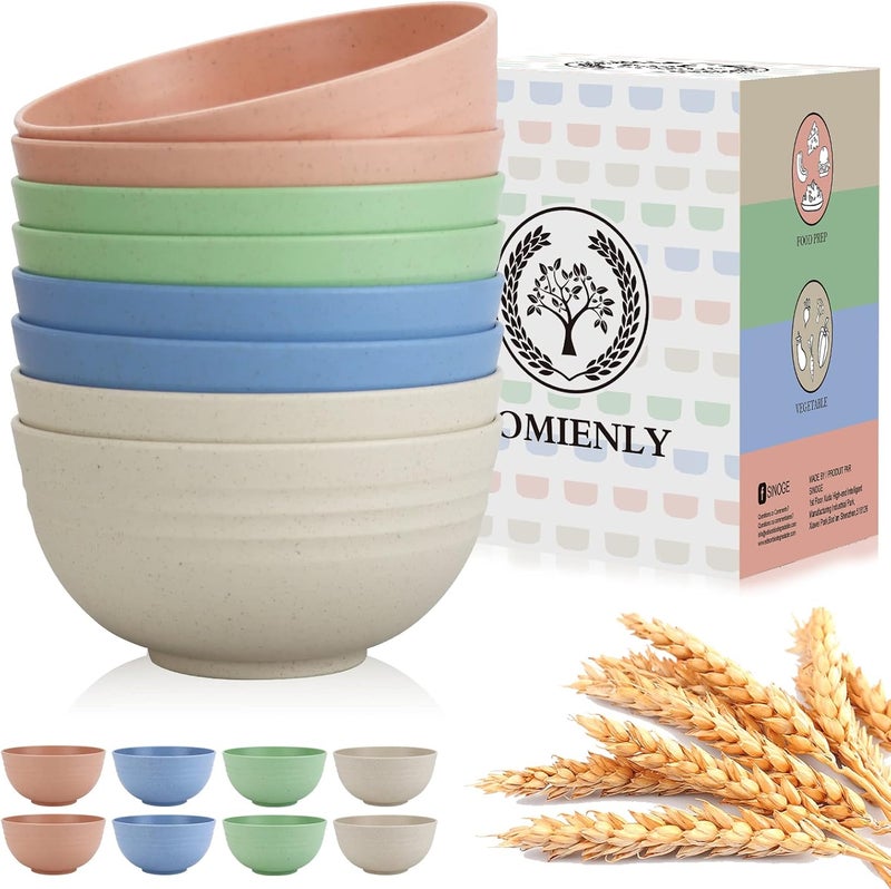 Homienly Cereal Bowl Set, Wheat Straw Fiber Unbreakable Lightweight Bowls Set - Image 1