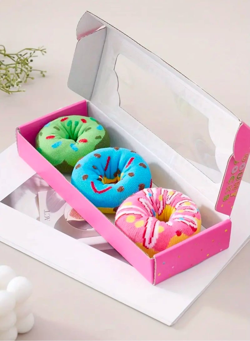 Donut Socks – 3 Pairs of Style and Fun! Unique design and vibrant colors to add a creative touch to your steps. A perfect gift or a trendy addition to your wardrobe. - Image 1