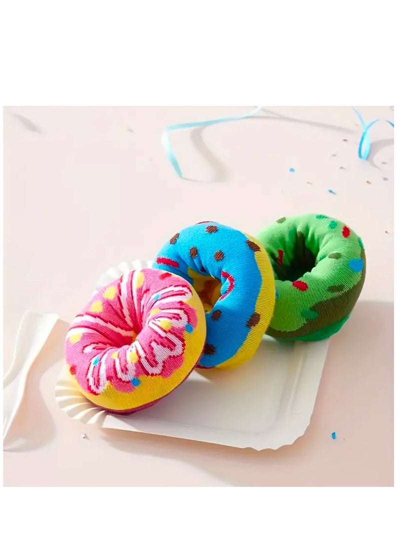 Donut Socks – 3 Pairs of Style and Fun! Unique design and vibrant colors to add a creative touch to your steps. A perfect gift or a trendy addition to your wardrobe. - Image 2