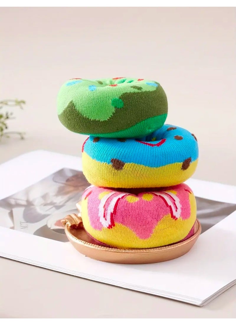 Donut Socks – 3 Pairs of Style and Fun! Unique design and vibrant colors to add a creative touch to your steps. A perfect gift or a trendy addition to your wardrobe. - Image 4