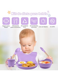 Gonice Silicone Tableware, 8-Piece BPA-Free Silicone Tableware Set Includes Suction Cup Plate, Suction Cup Bowl  - Image 4