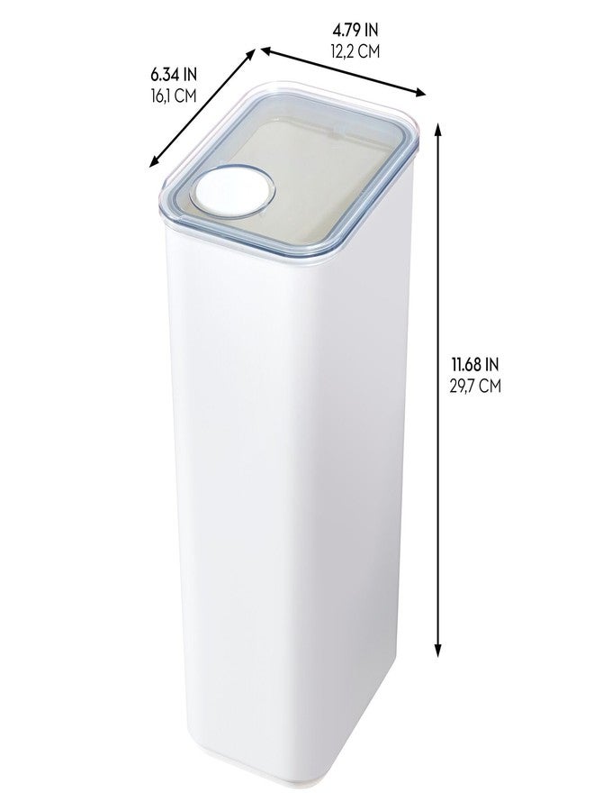iDesign Recycled Plastic XL Dry Goods Kitchen Canister with Airtight Lid - 6.34" L x 4.79” W x 11.68” H, White - Image 2
