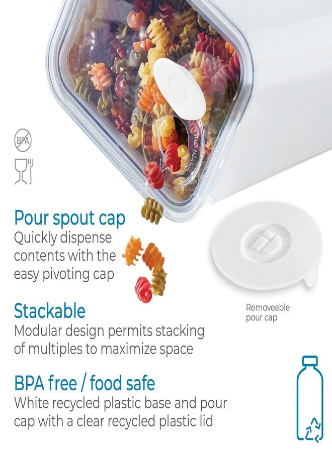 iDesign Recycled Plastic XL Dry Goods Kitchen Canister with Airtight Lid - 6.34" L x 4.79” W x 11.68” H, White - Image 5