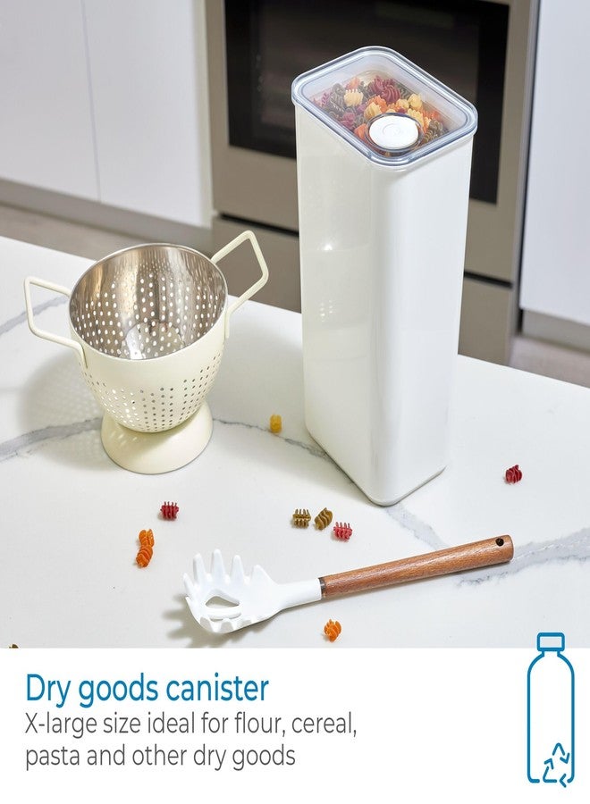 iDesign Recycled Plastic XL Dry Goods Kitchen Canister with Airtight Lid - 6.34" L x 4.79” W x 11.68” H, White - Image 4