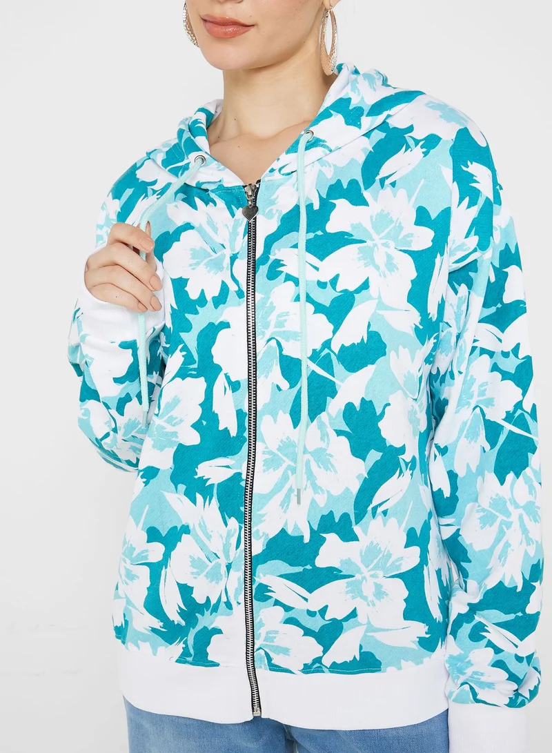 Ginger Hooded Zip Through Sweatshirt