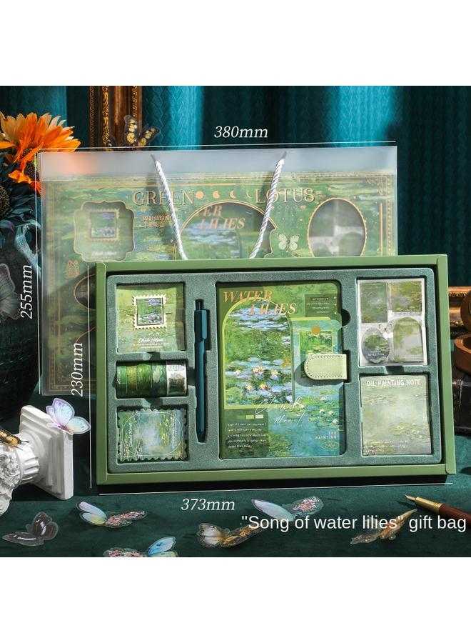 Bluejw Vintage Oil Painting Hand Book Suit Gift Box High Beauty Value Notebook Stationery Girl Cute Hand Book Girl Day - Image 1